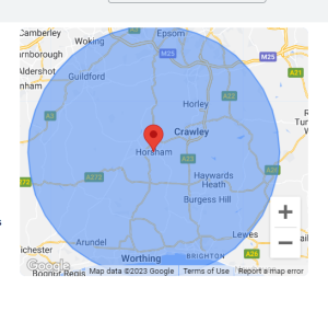 horsham 20 mile radius